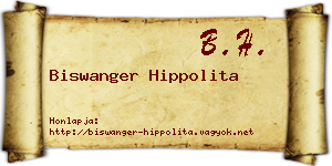 Biswanger Hippolita névjegykártya